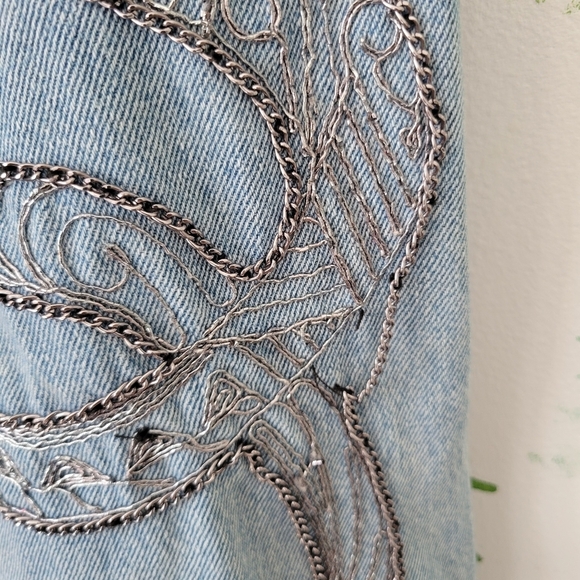 Guess Oversized Denim Rhinestone Jacket - Picture 9 of 10